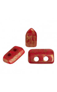 Les perles par Puca® Piros Perlen Opaque coral red bronze 93200/15496